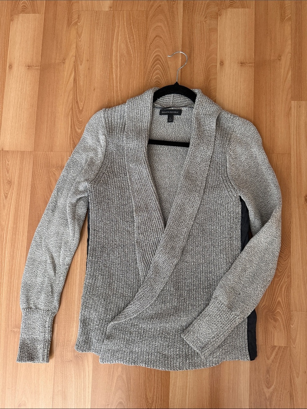 Banana Republic Gray Shawl-Collar Knit Cardigan